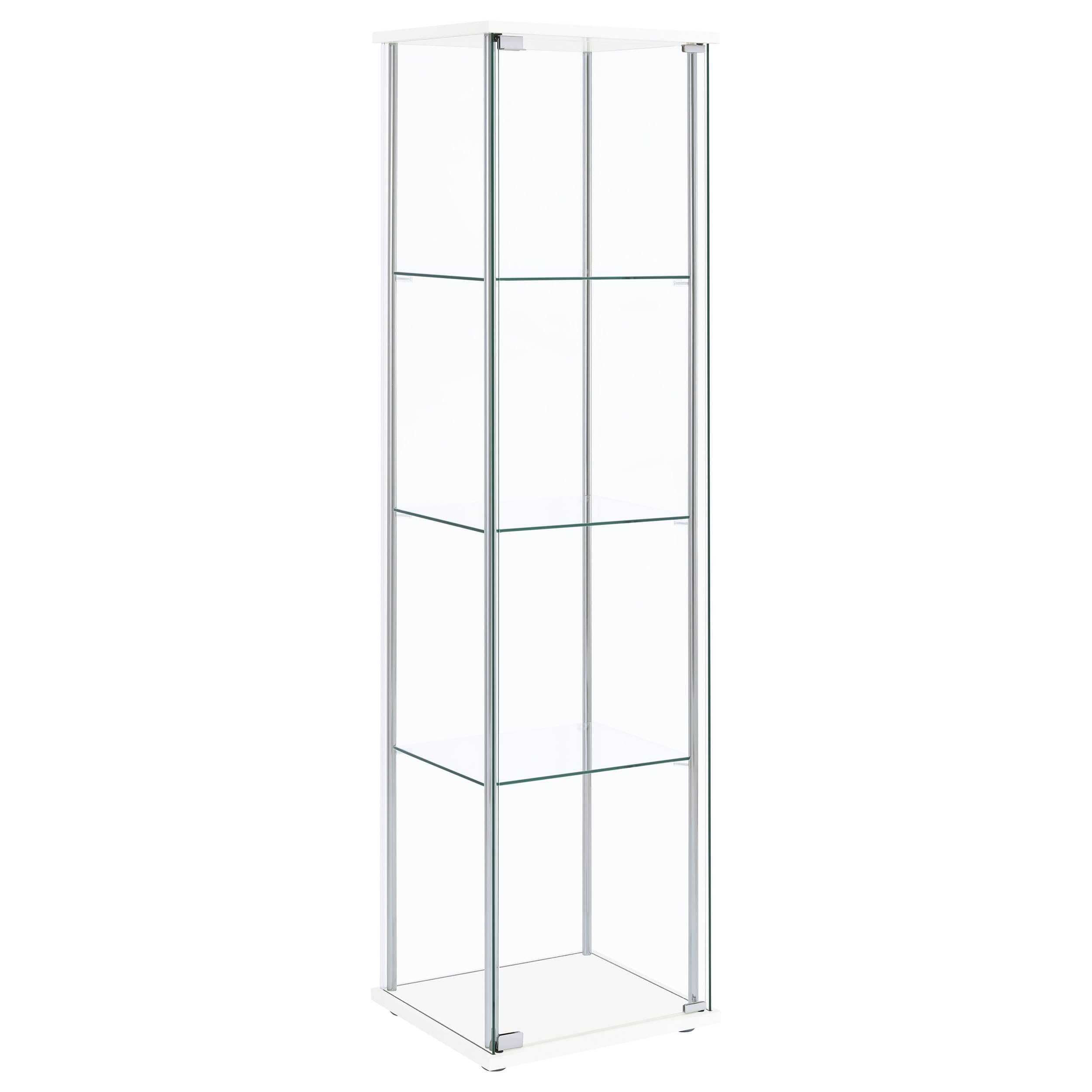 Coaster Home Furnishings Bellatrix 4-Shelf Clear Glass Curio Cabinet White 951072