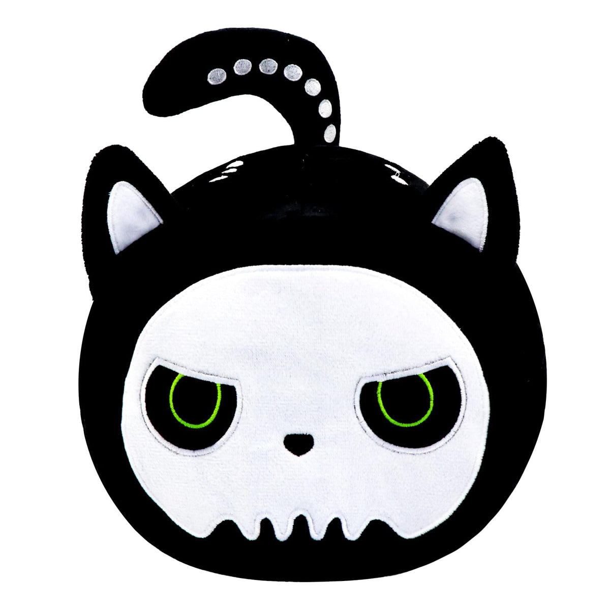 Koiernr Halloween Black Cat Plush Toy Black Cat Pillow, Black Cat Stuffed Animal Pillows Cute Skeleton Black Cat Plushie Toys Gi