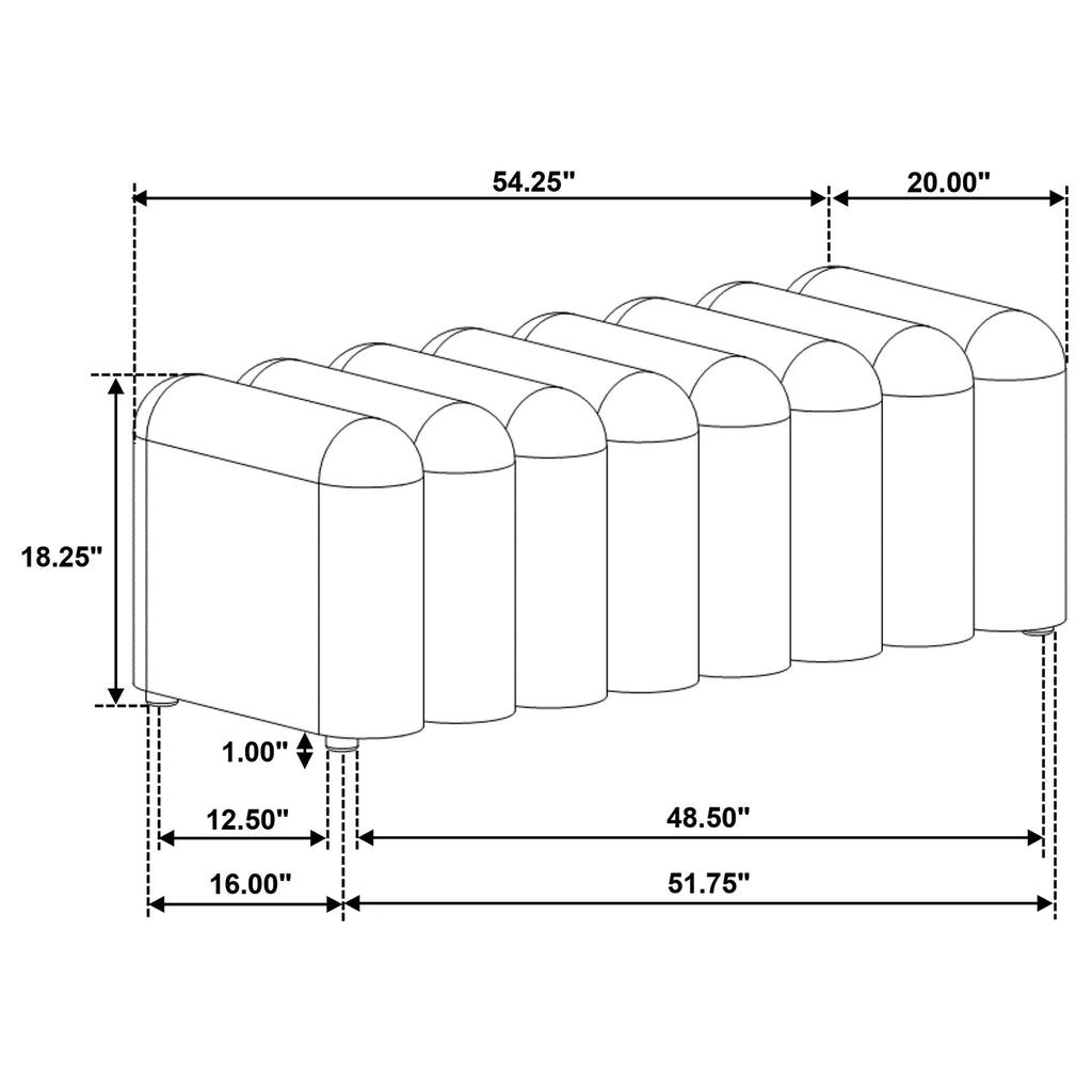 Coaster Home Furnishings Summer Fabric Upholstered Tufted Accent Bench Charcoal
