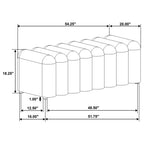 Coaster Home Furnishings Summer Fabric Upholstered Tufted Accent Bench Charcoal