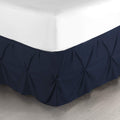 Nestl Navy Blue Bed Skirt Queen Size, Pinch Pleat Queen Bed Skirt, 14 ' Inch Drop Queen Bedskirt, Hotel Quality Navy Blue Bed S