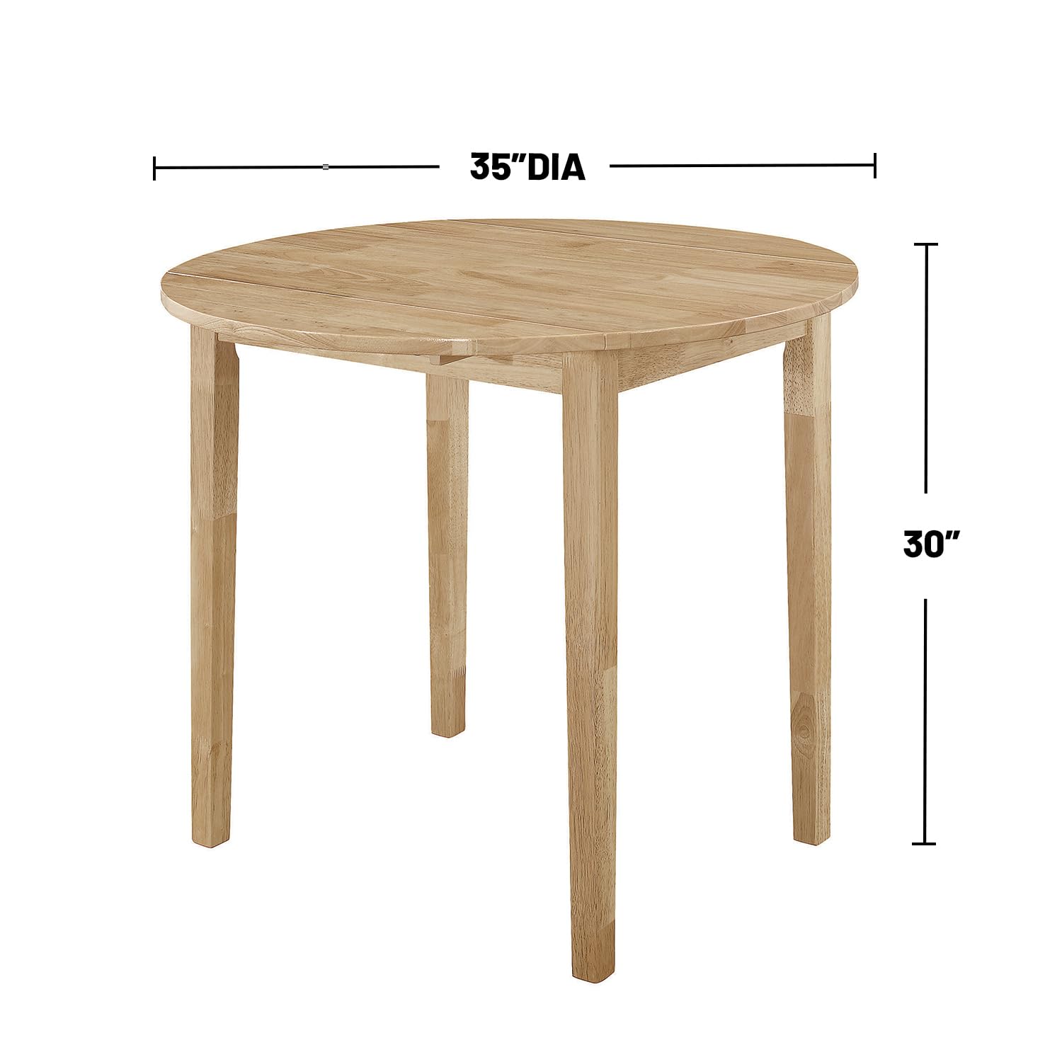 Coaster Home Furnishings 3-Piece Round Wood Dining Room Set Drop Leaf Extension Table Ladder Back Side Chairs Upholstered Seat Cushions Beige and Natural 130006