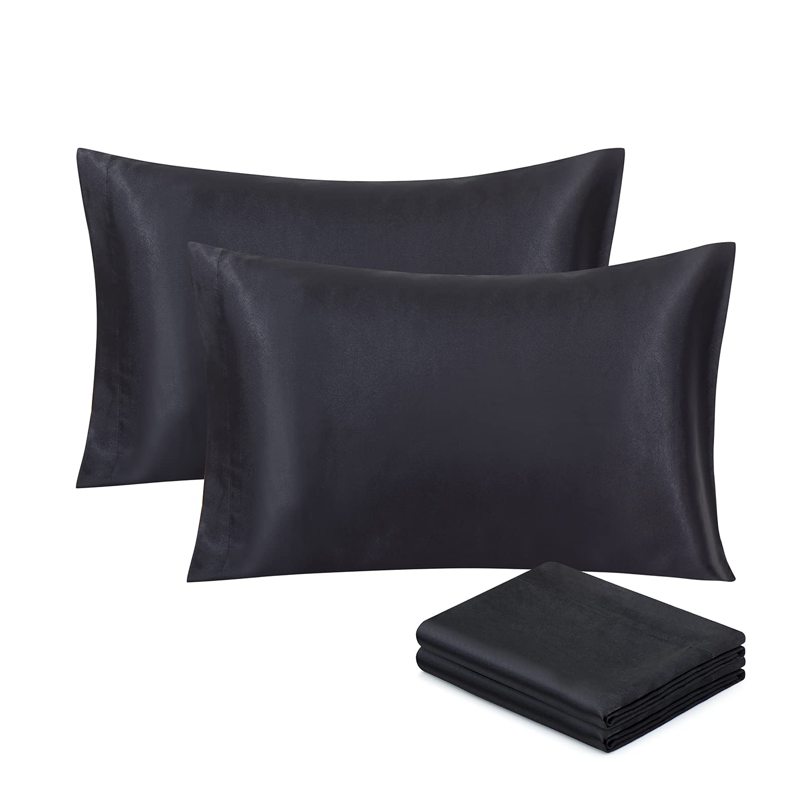 Ersmak Satin Pillowcase King Set of 4, Ultra Soft & Silky Satin Pillow Cases for Hair and Skin, Wrinkle Fade Resistant Pillow Co