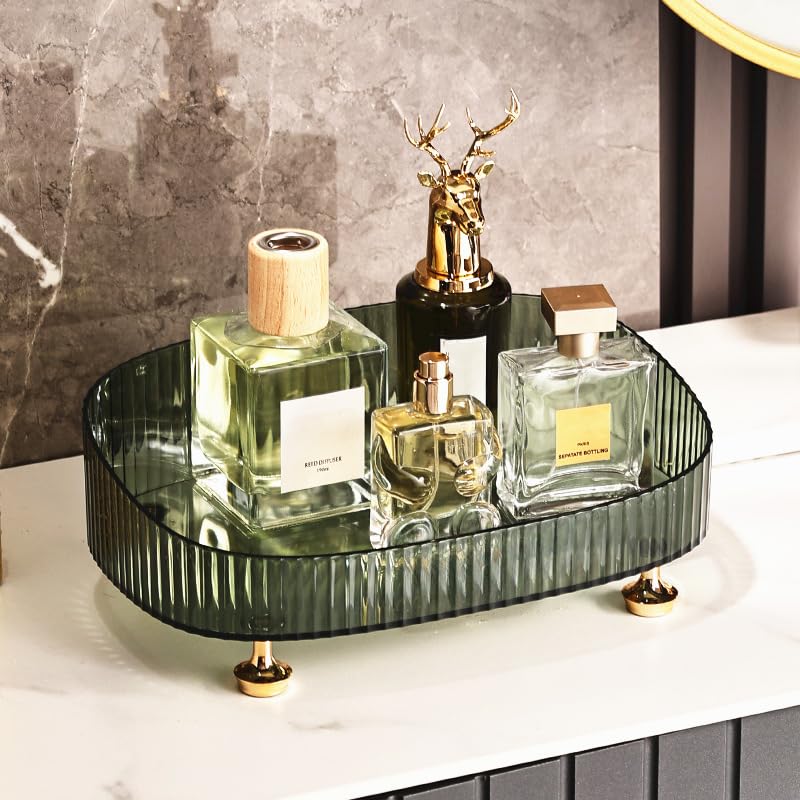 Makeup Perfume Organizer, Vanity Tray, Cosmetic Skincare Organizer, Countertop Organizer Tray for Bathroom Vanity Dresser Table,