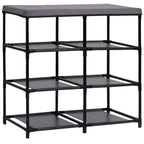 vidaXL Storage Cabinet with 6 Drawers - Modern and Durable Gray Steel and Fabric Design, Multi-purpose Use for Living Area, Lounge Room, or Bedroom Storage