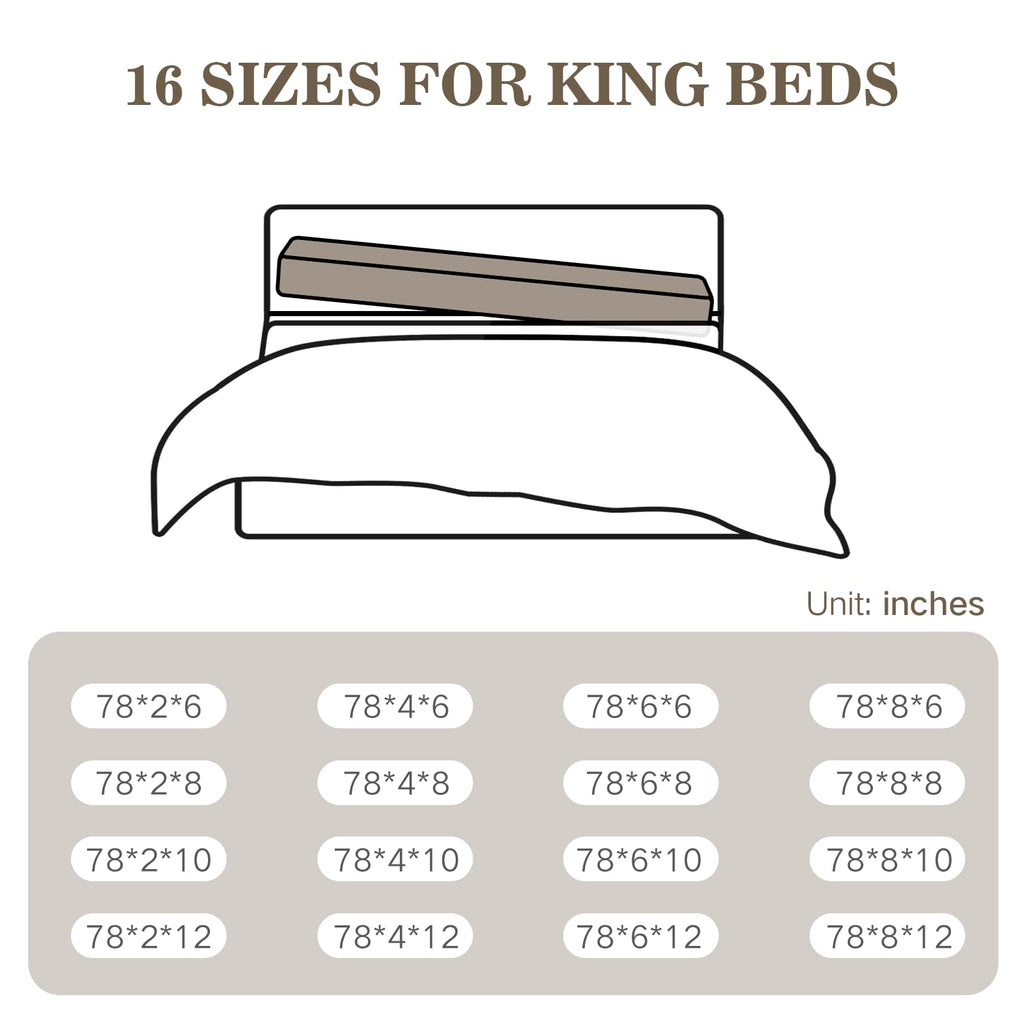 Deepshark Mattress Extender,Bed Gap/Space Filler,Headboard Pillow Between Headboard And Mattress Or Wall,High-Density Sponge Wit