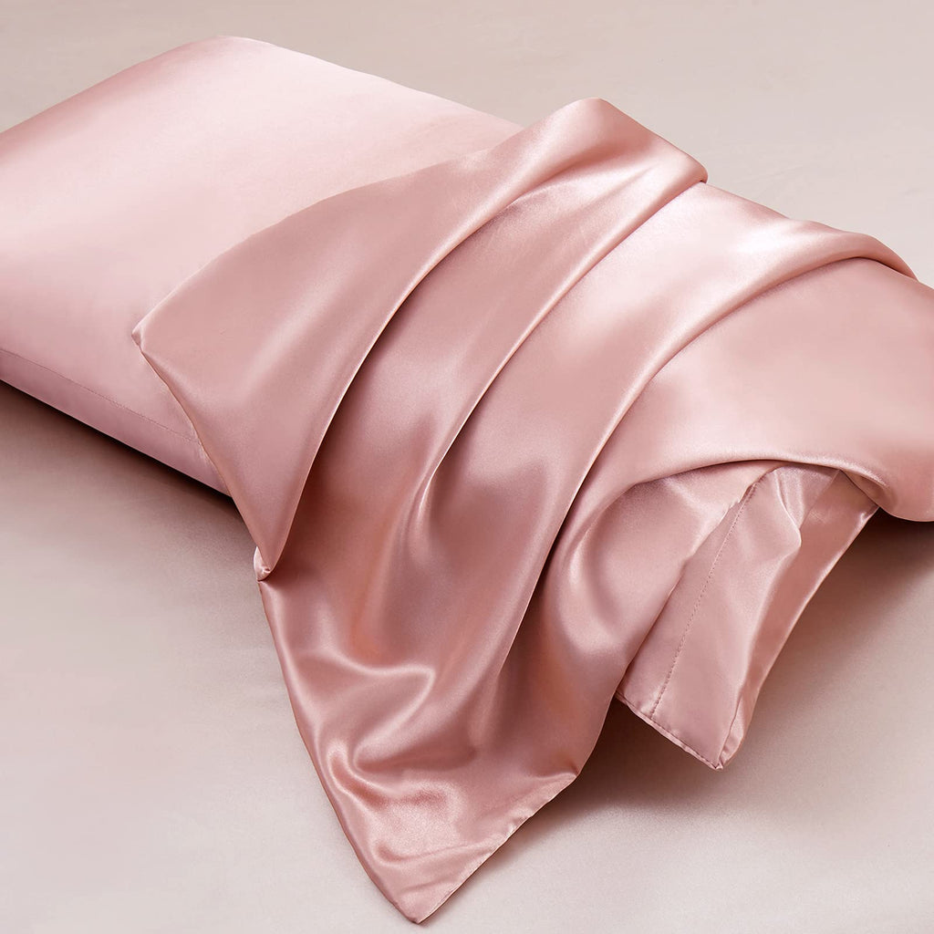 Aormenzy Champagne Satin Pillowcase For Hair And Skin, Satin Pillow Cases For Women Standard Size Set Of 2 With Envelope Closure