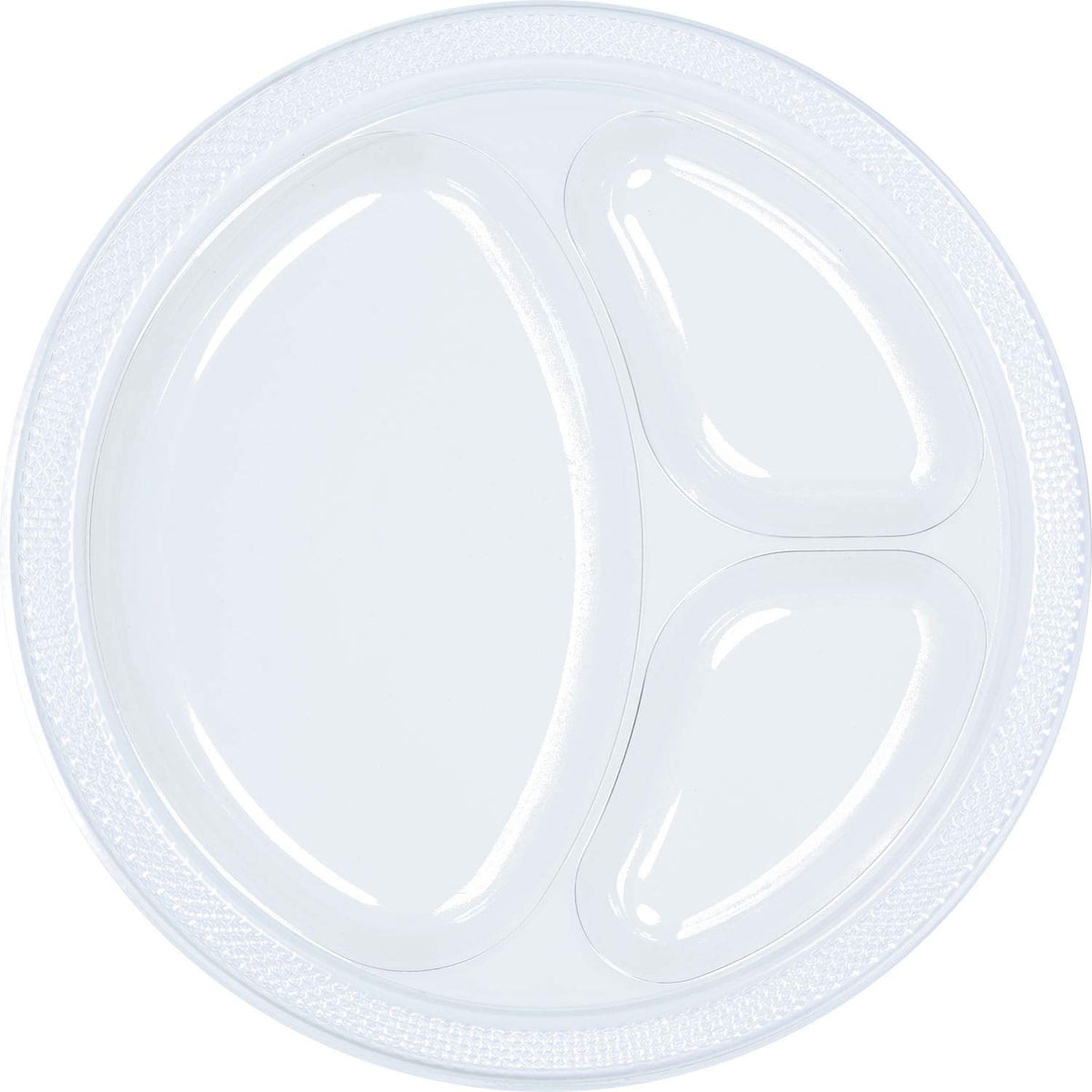 Clear 3-Compartment Plastic Plates - 10'' (Pack of 20) - Vibrant & Convenient Party Plates For All Occasions