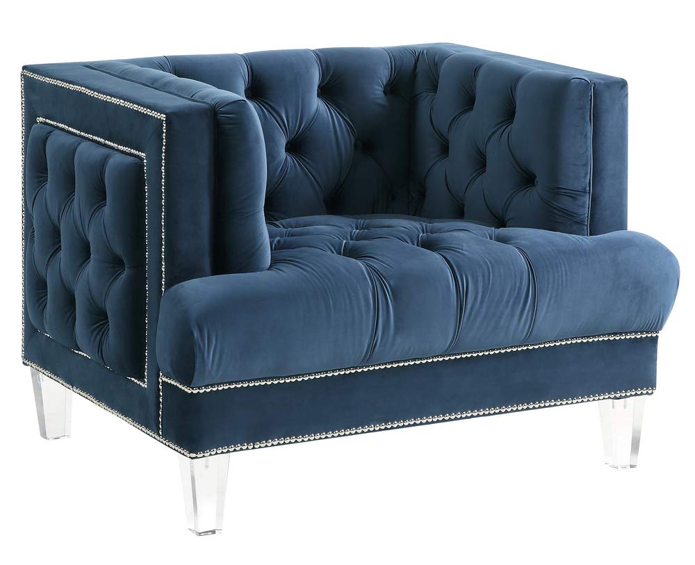 Acme Furniture Ansario Chair, Blue Velvet