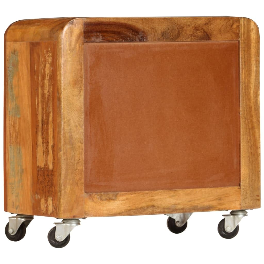 vidaXL Brand, Solid Reclaimed Wood Bedside Cabinet, Classic Vintage Design, Hand-Crafted Nightstand, Industrial Style, Multicolour