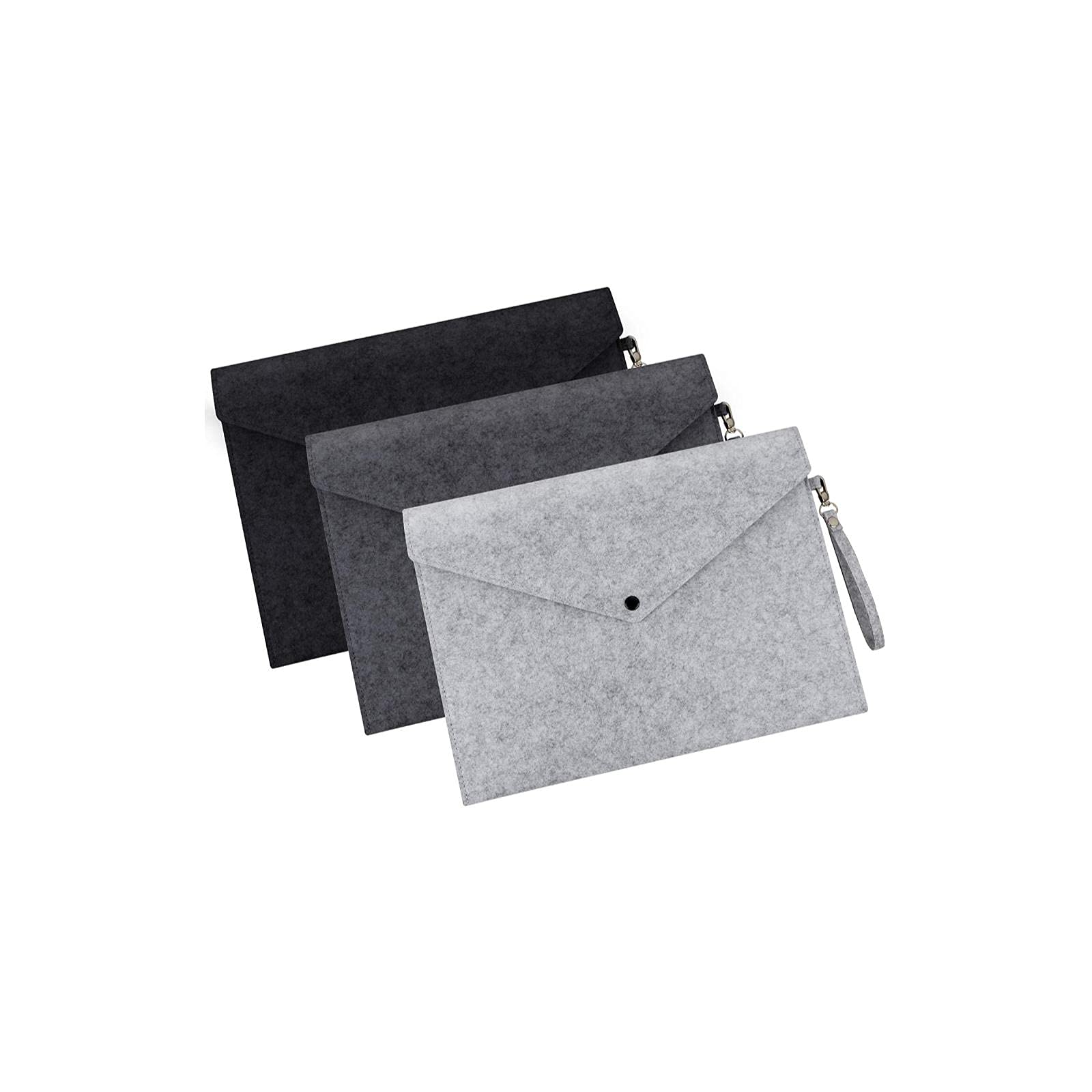 Actume File Folders- Felt Folder Expanding File Folder Paper Envelope A4 Folders With Lanyard (3 Pcs)