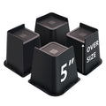 Sunifier Bed Risers 5 Inch Heavy Duty 4 Pack, L Shape Furniture Risers Support 5000Lbs, Oversized Lifts Risers For Dorm Beds Fra