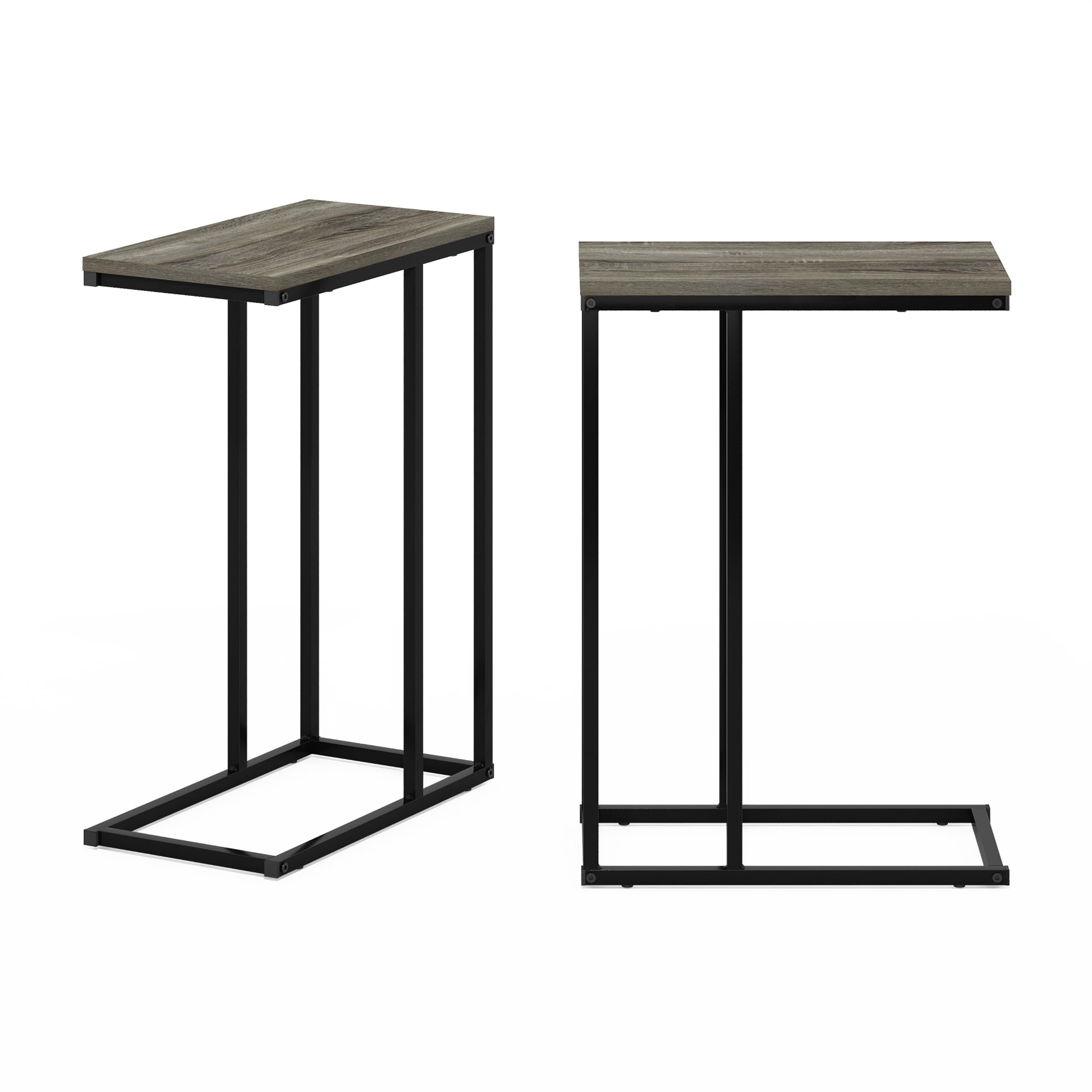 Furinno Camnus Modern Living Sofa Side Table, French Oak Grey, Set of 2