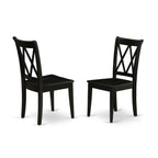 East West Furniture Amcl5-Bch-W 5 Piece Dinette Set For 4 Includes A Round Kitchen Table With Pedestal And 4 Dining Room Chairs, 36X36 Inch, Black & Cherry
