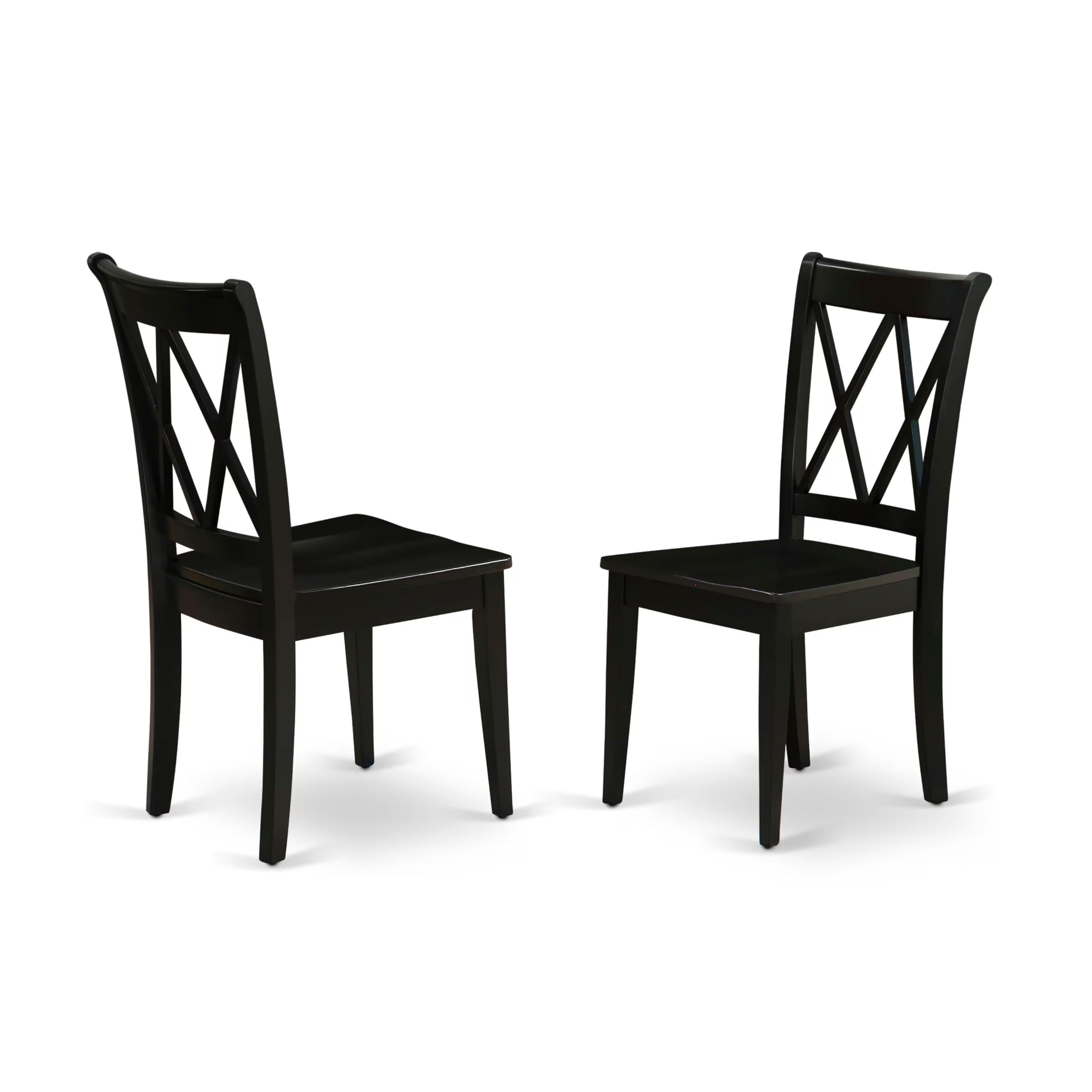 East West Furniture Amcl5-Bch-W 5 Piece Dinette Set For 4 Includes A Round Kitchen Table With Pedestal And 4 Dining Room Chairs, 36X36 Inch, Black & Cherry