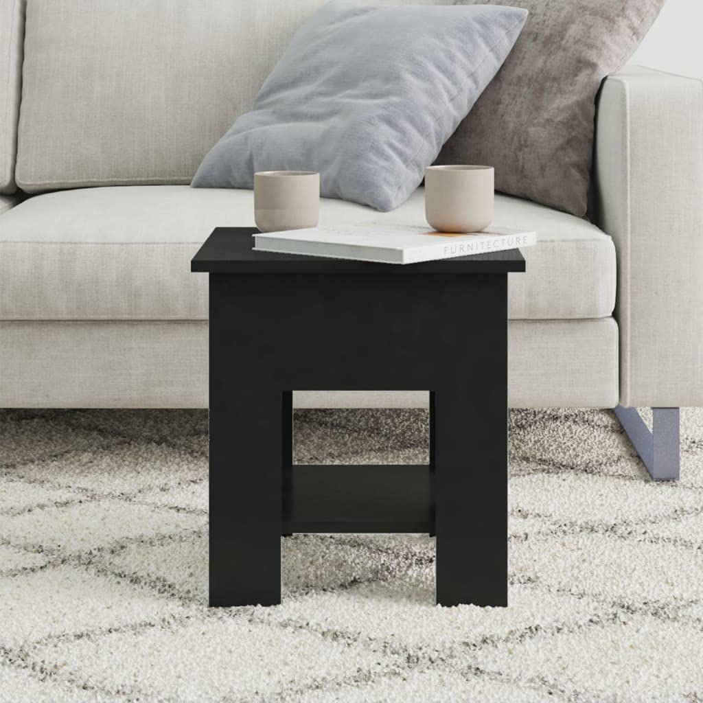 vidaXL Coffee Table Black 15.7"x15.7"x16.5" Engineered Wood