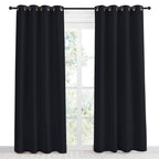 Nicetown Halloween Black Blackout Curtain 86 Inch Length, W55 X L86 Inch, 8 Grommets Top, 1 Piece, Thermal Insulated Modern Wind