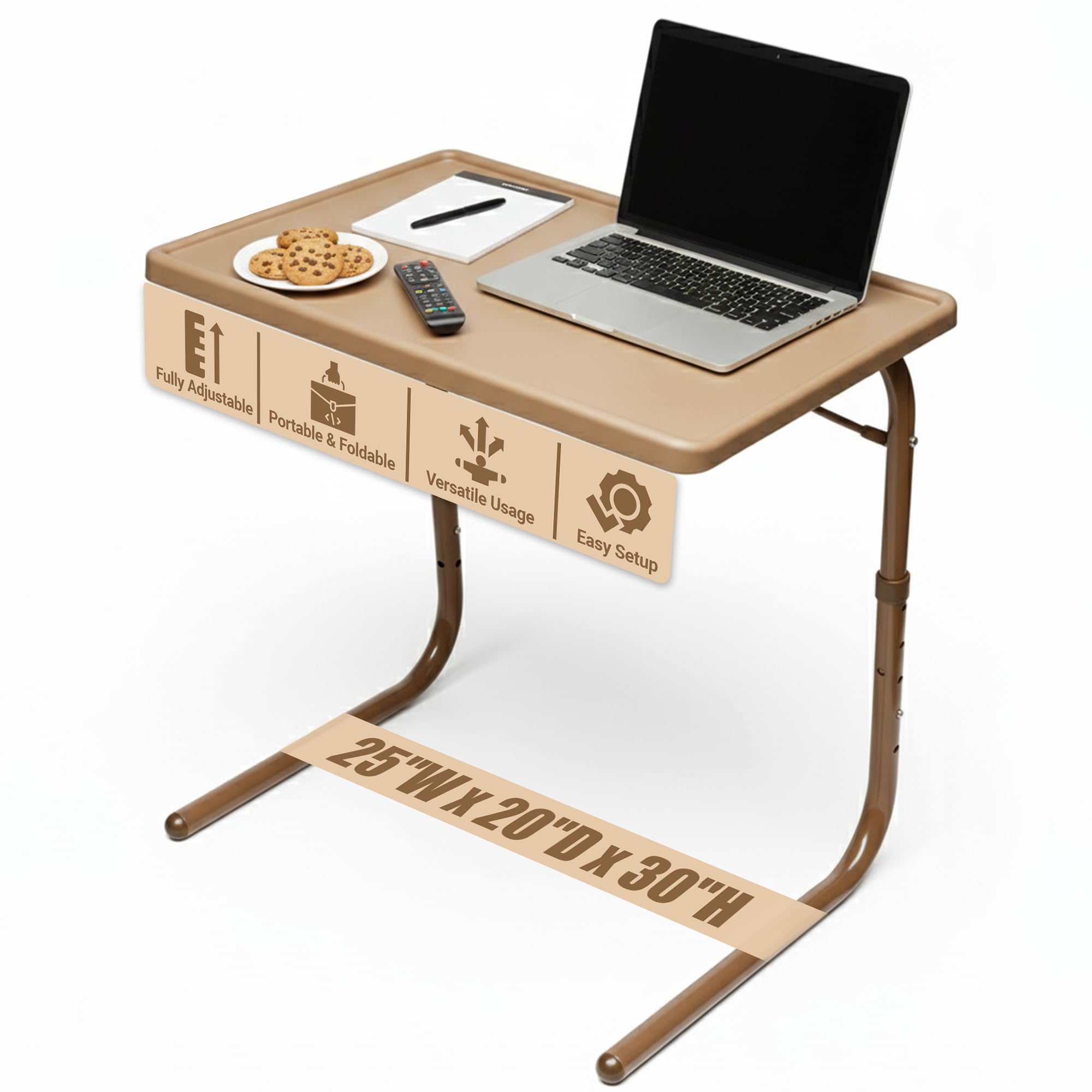 Table-Mate TV Tray Table | Portable Desk Folding Dinner Tray, Couch Table Trays for Eating Snack Food, Portable Laptop Desk, Bed