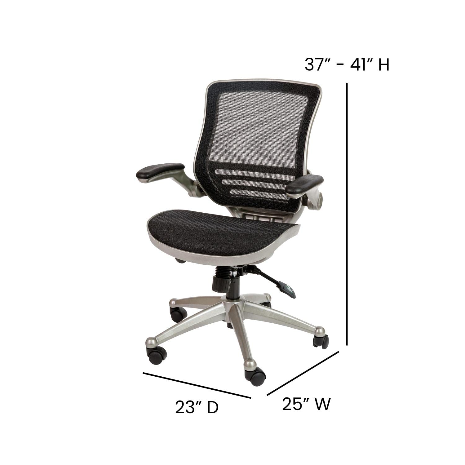 Flash Furniture Executive Office Chairs, Black Mesh/Graphite Silver Frame