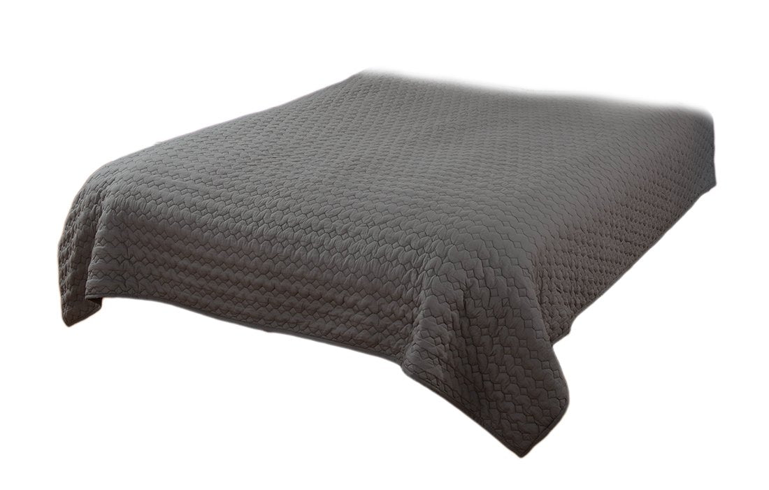 Rizzy Home | BT1801 | Polyester Quilt | 70&quot;x86&quot; Gray/Neutral/ Geometrical