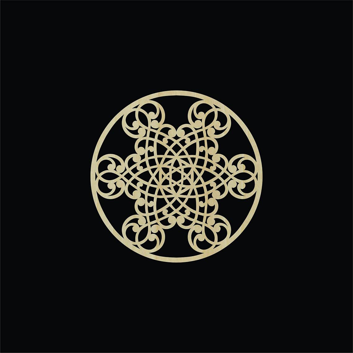 Haoser Laser Cut Round Design Wall Decorative 3Mm Carved Panel Pack Of 1 (Panel14_30Cm)