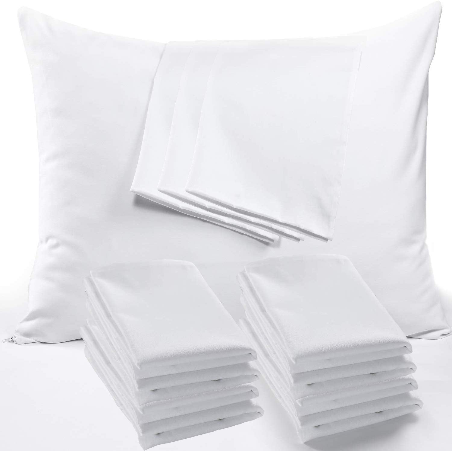 Niagara 12 Pack Of Pillow Protectors With Zipper Standard Size, Effective Dust Protection, Quiet, Stay In Place Pillow Covers, B