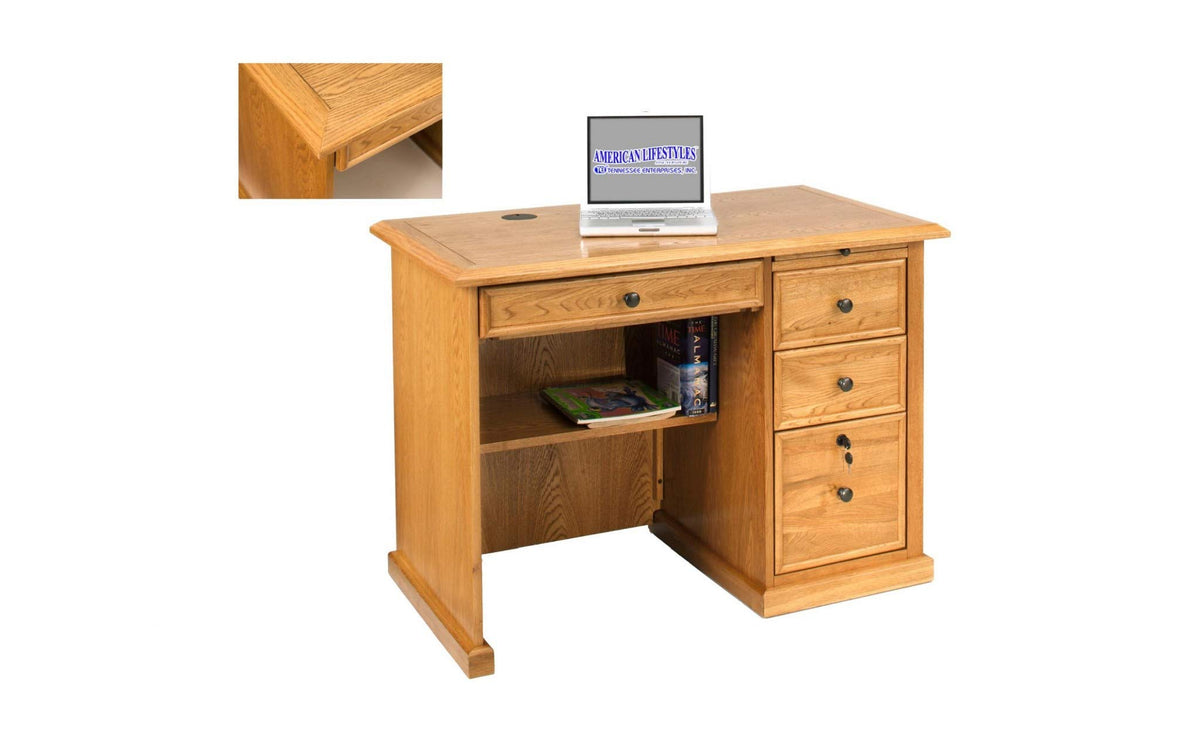 HomeRoots 42' X 24' X 30' Harvest Oak Hardwood Desk