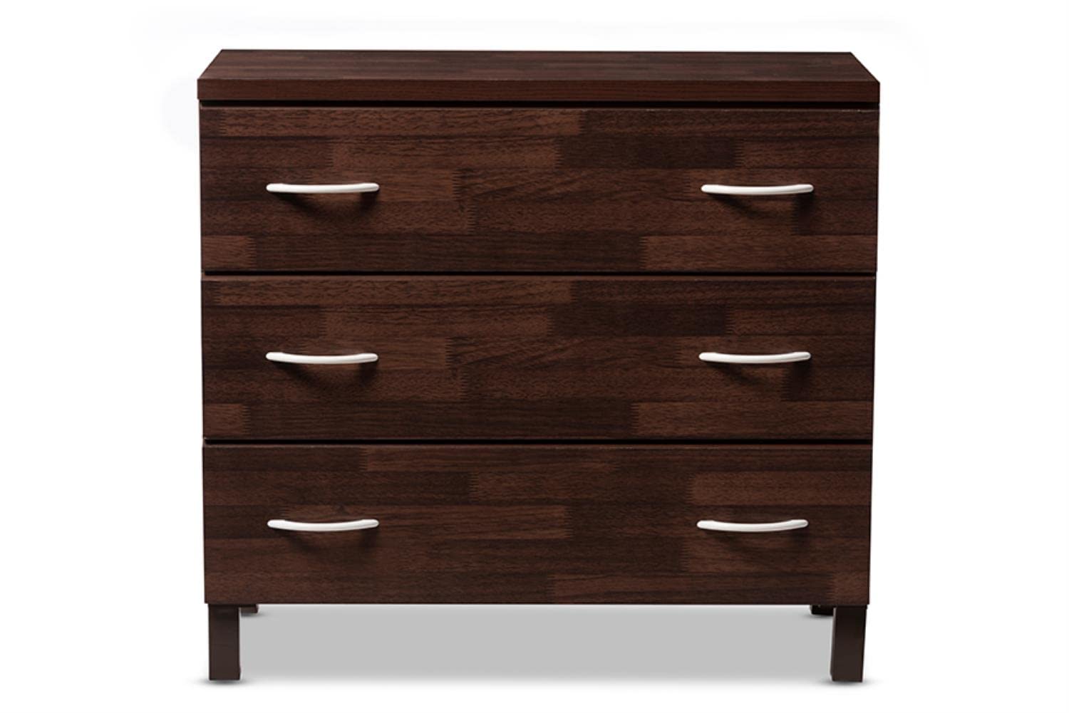 Baxton Studio Wholesale Interiors Mason Finish Wood 3 Drawer Storage Chest, Oak Brown