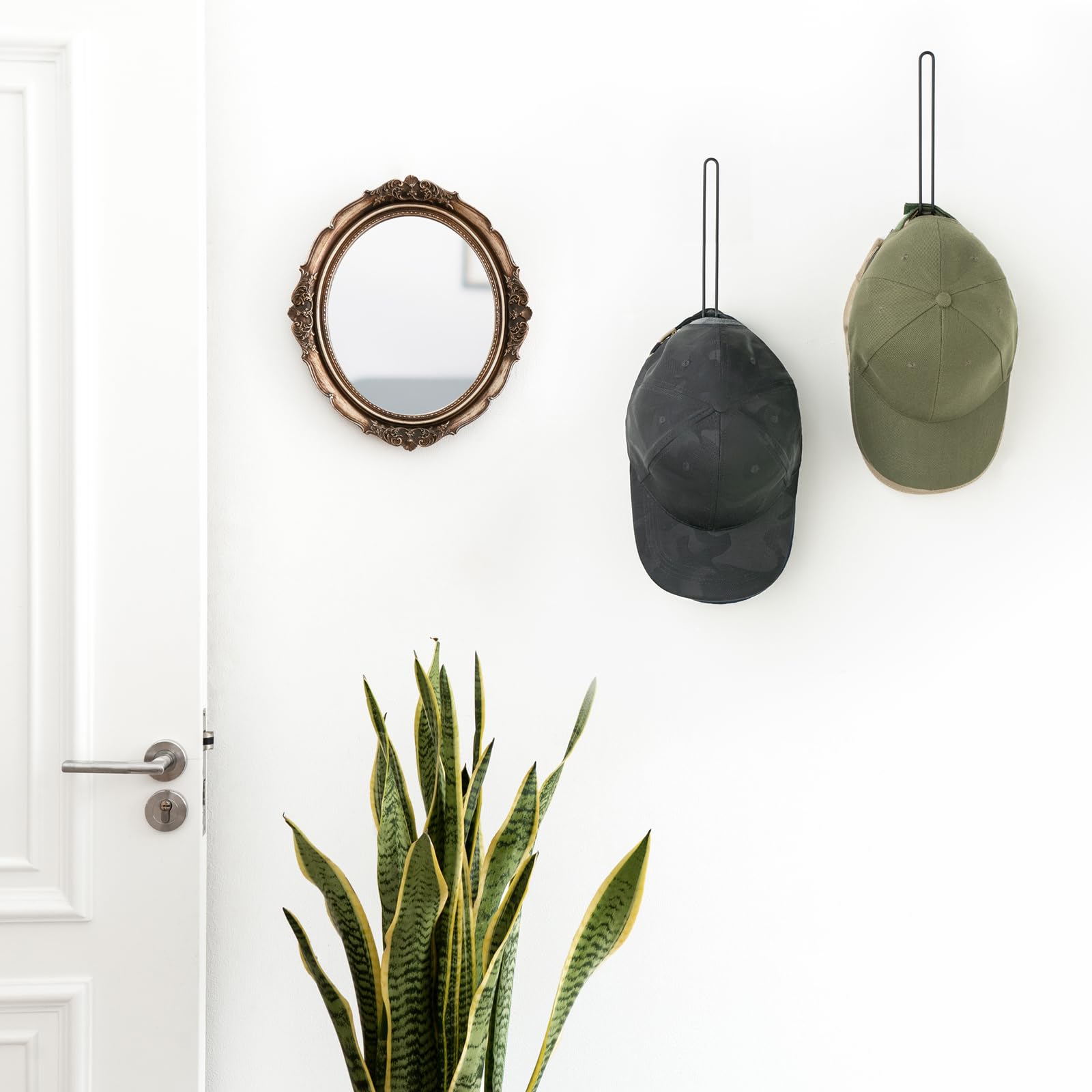 Mkono Hat Organizer For Baseball Caps, Set Of 2 Wall Hat Rack 7.9 Inches Space Saving Holds 40 Caps Modern L -Shaped Hat Hooks W