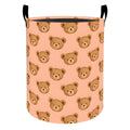 Cute Teddy Bear Laundry Basket Hamper for Boys Girls Kids Adults, Foldable Waterproof Oxford Clothes Storage Bin, Pink Animal Or