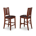 East West Furniture JABU5-MAH-LC 5 Piece Counter Height Dining Table Set Includes a Round Wooden Table with Pedestal and 4 Faux Leather Upholstered Chairs, 36x36 Inch, Mahogany