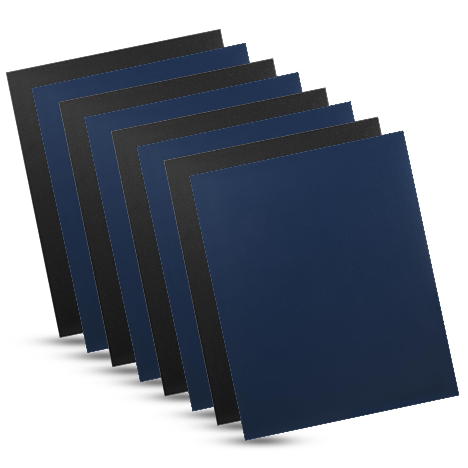 100 Pack Binding Covers Set, 8.5X11 Inches, Including 50 Pcs 12 Mil Navy Color Plastic Binding Covers, 50 Pcs 12 Mil, Black Colo