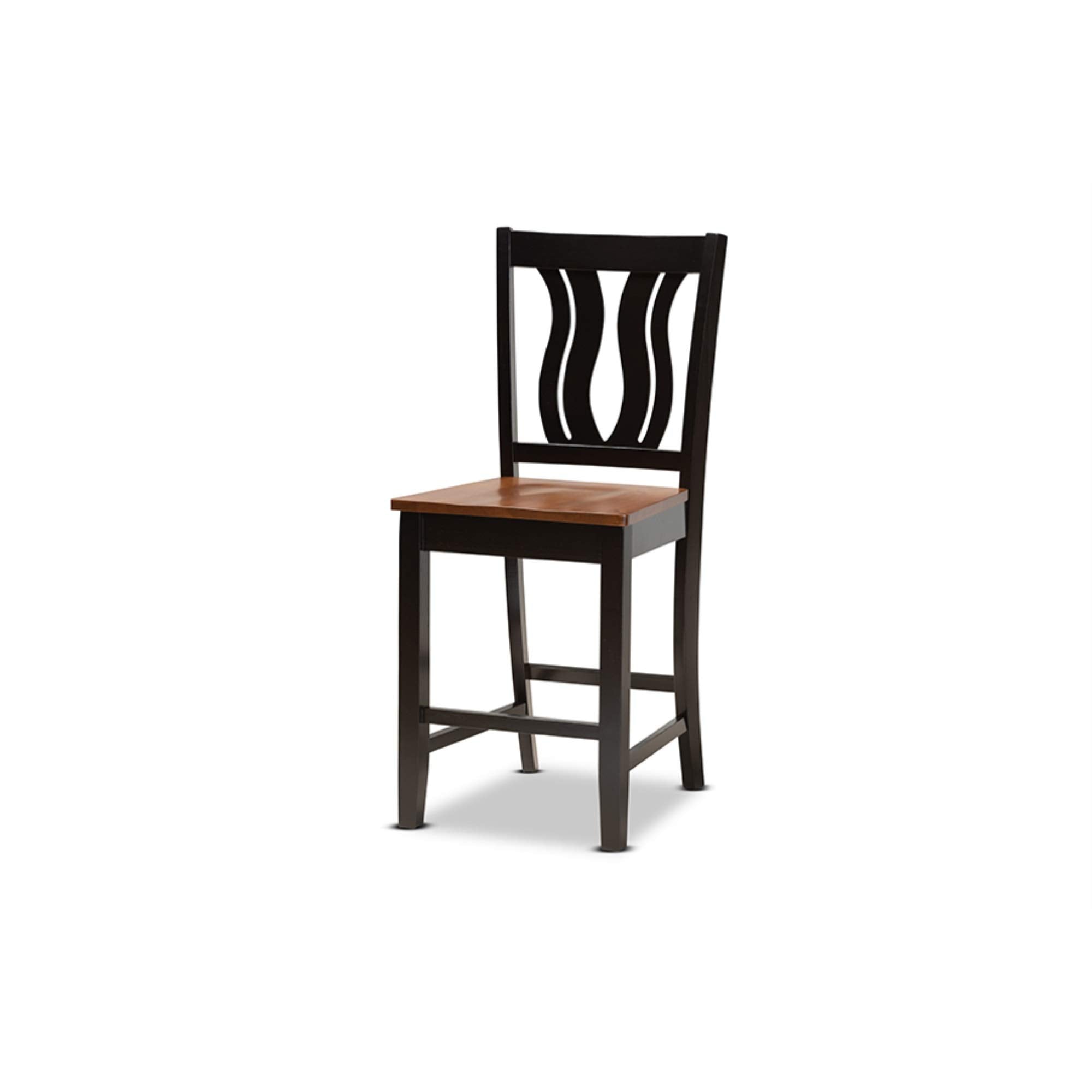 Baxton Studio Fenton Modern and Contemporary Transitional Two-Tone Dark Brown and Walnut Brown Finished Wood 5-Piece Pub Set