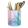 Waveyu Ceramic Marble Pen Holder, Cute Stationery Holder For Office, High School College, Makeup Brush Holder For Girl Women, Co
