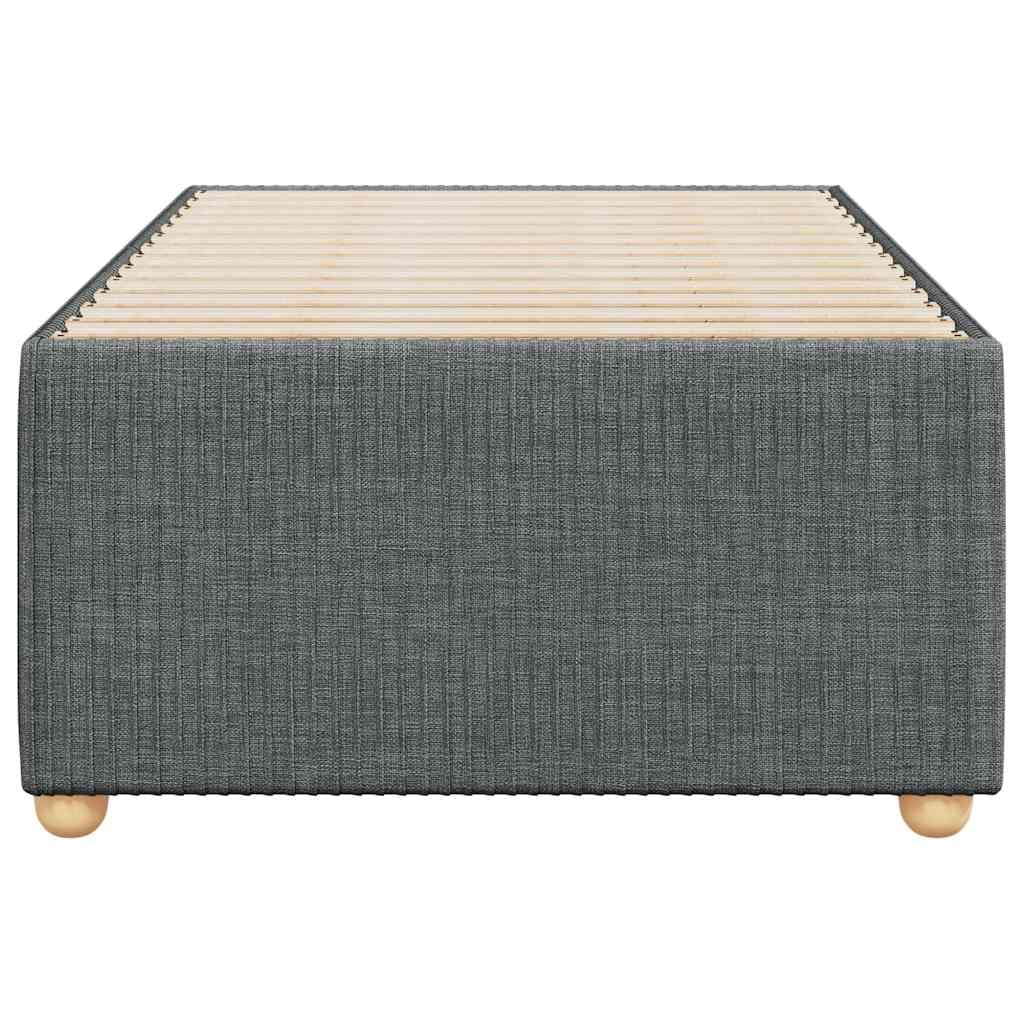 vidaXL upholstered Dark Gray Bed Frame - Twin XL Mattress Base, Polyester Fabric Bedstead with slats, Modern Style
