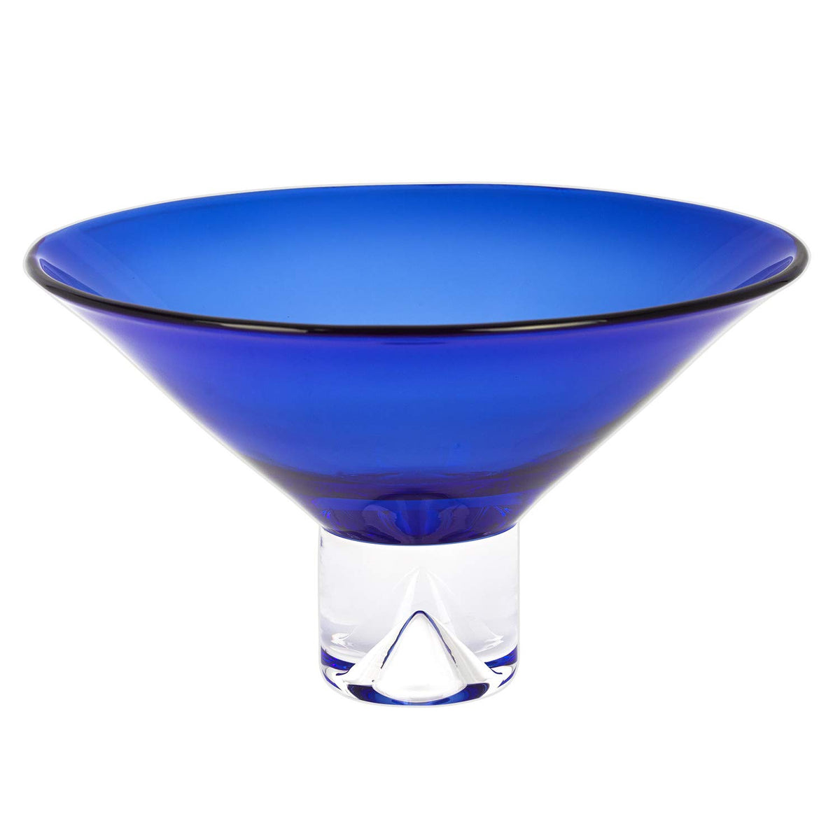 HomeRoots Decor 12' Mouth Blown Crystal Cobalt Blue Centerpiece Bowl