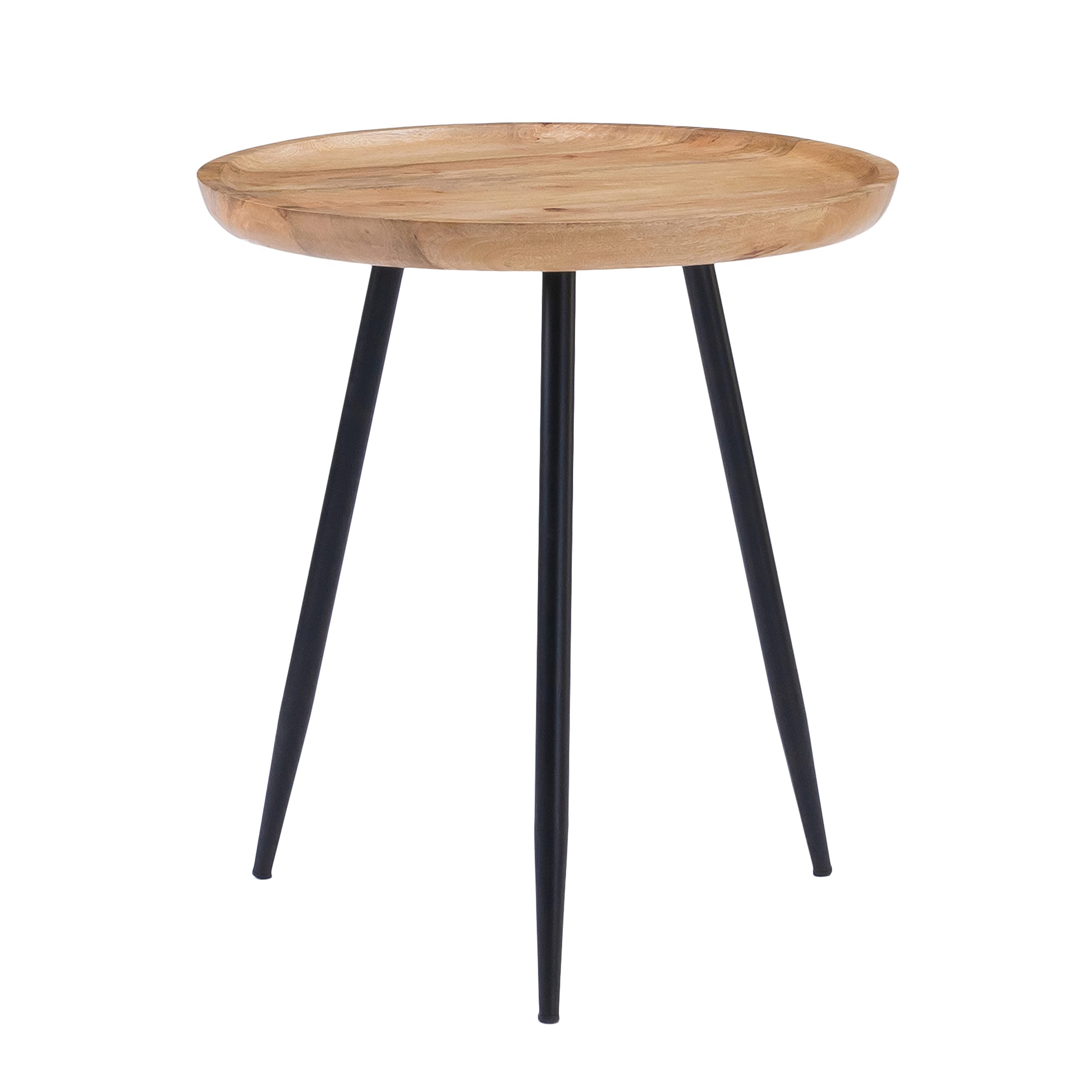 Mh London Side Table - Dilan Tri Pin Small Table. Exclusively Designed Hand-Crafted Small Nightstand. Solid Wood Round End Table. Contemporary Accent Table For Bedrooms, Living Rooms And Home Office
