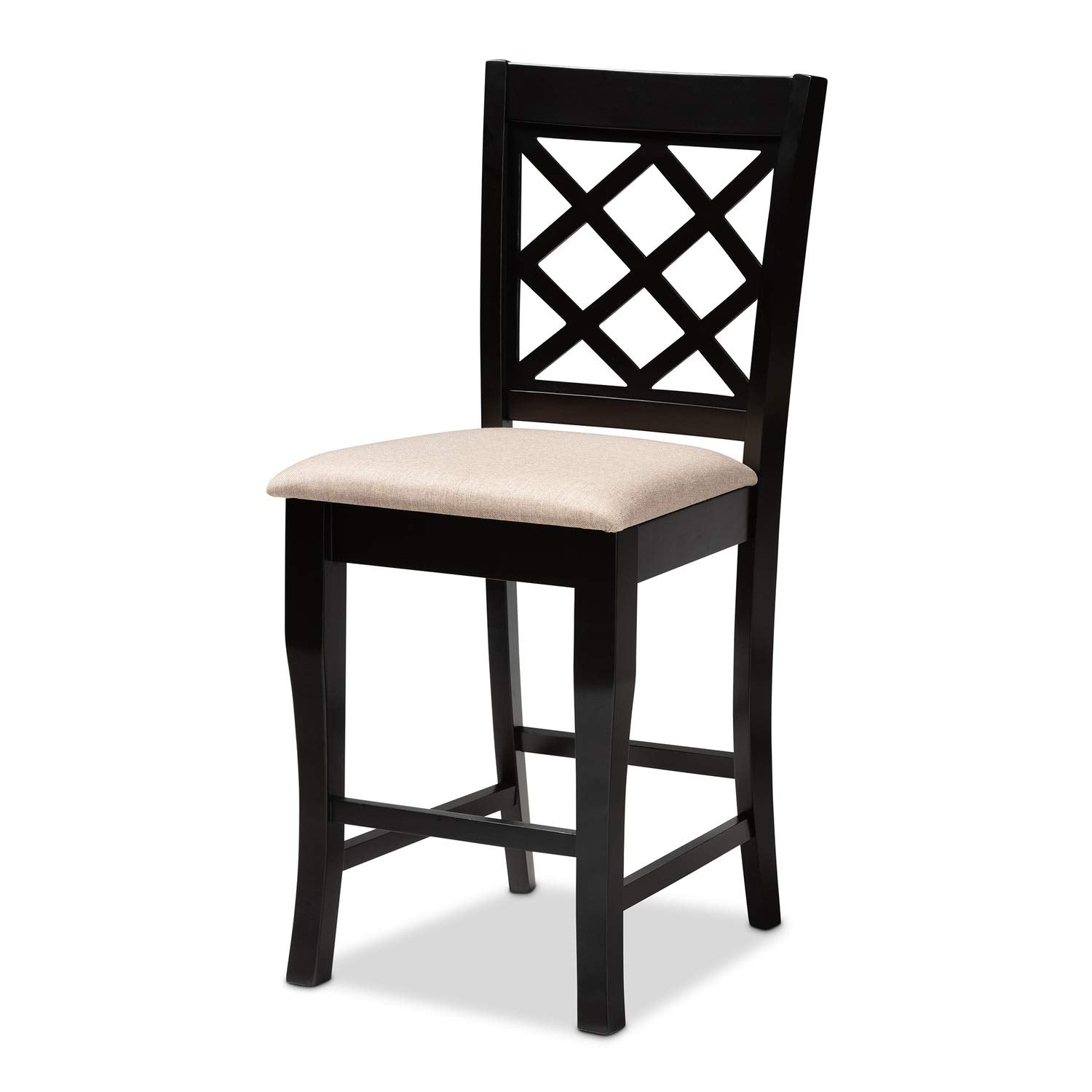 Baxton Studio Alora Sand Upholstered Espresso Wood 5-Piece Pub Set