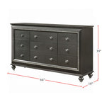 Acme Kaitlyn Wooden 9-Drawer Dresser In Metallic Gray