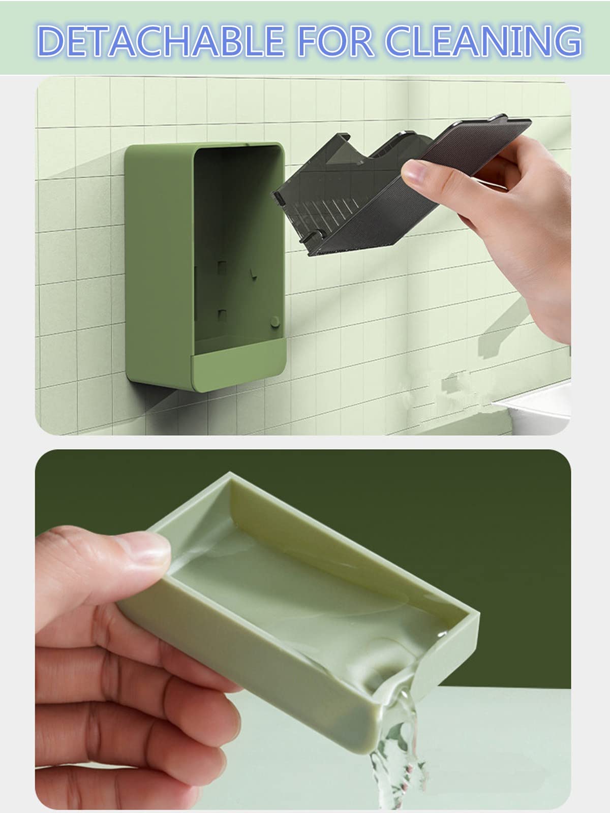 Hancelant Bathroom Soap Dishes, 2 Pack Bar Soap Holder With Drain Wall Mounted Soap Box For Shower, Bathroom, Kitchen Sink, Keep