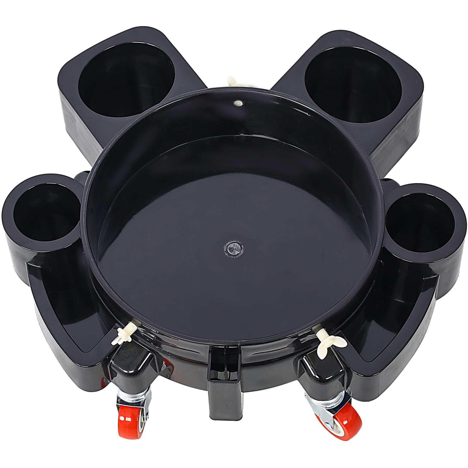 5 Gallon Bucket Dolly With Wheels, Heavy Duty Plastic Drum Dolly With 5 Smooth-Rolling Swivel Casters Secure Locking Cart For Ca