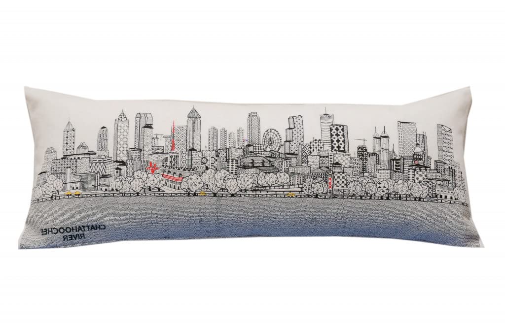 HomeRoots Cream 35' White Atlanta Daylight Skyline Lumbar Decorative Pillow