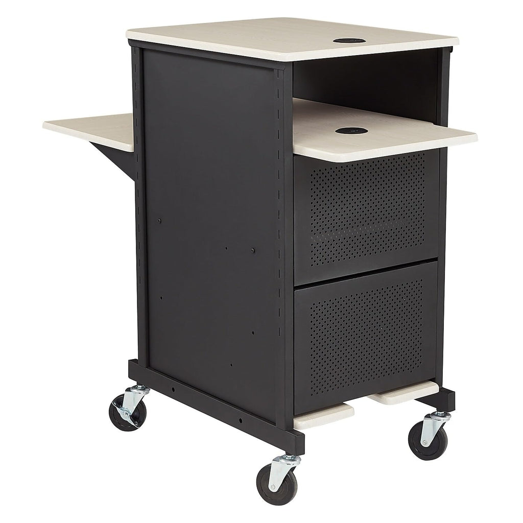 Oklahoma Sound Prc-400 Jumbo Presentation Cart, 33" Length X 21" Width X 40" Height, Ivory Woodgrain