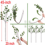 3Pcs Artificial Branches Plants Greenery Stems Faux Branches For Vase Plant Artificial Eucalytus Branches Fake Ficus Twig (45''/