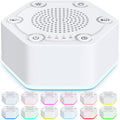 WowSleep White Noise Sound Machines with High Fidelity 30 Unique Non-Looping Soothing Sounds 12 Colors Night Light 4 Timers 10-L