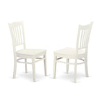 East West Furniture OXGR3-LWH-W 3 Piece Modern Dining Table Set Contains a Square Wooden Table and 2 Dining Room Chairs, 36x36 Inch, Linen White