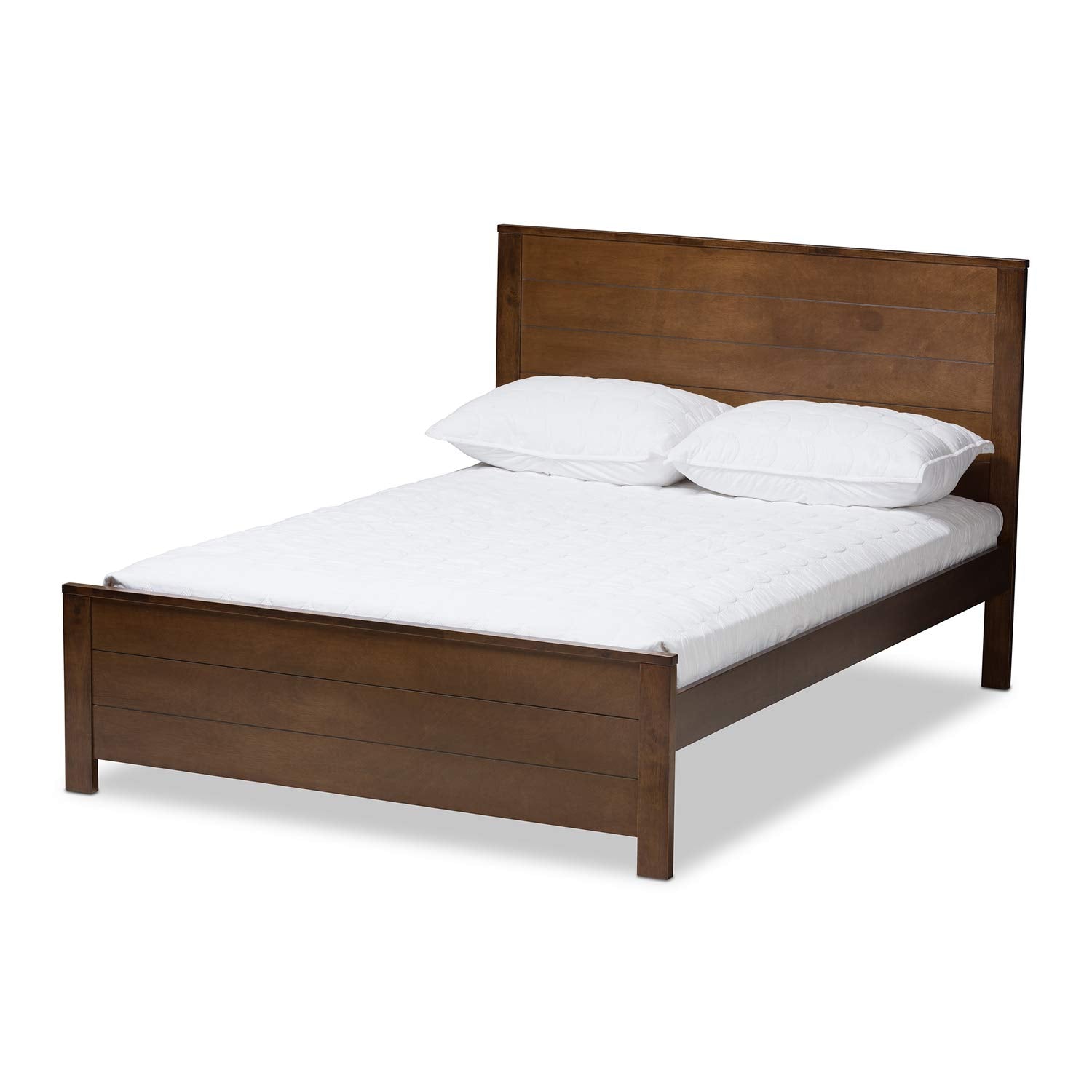 Baxton Studio Catalina Modern Classic Mission Style Brown-Finished Wood Full Platform Bed Brown/Full//Medium Wood/Mission/Rubber Wood/Poplar