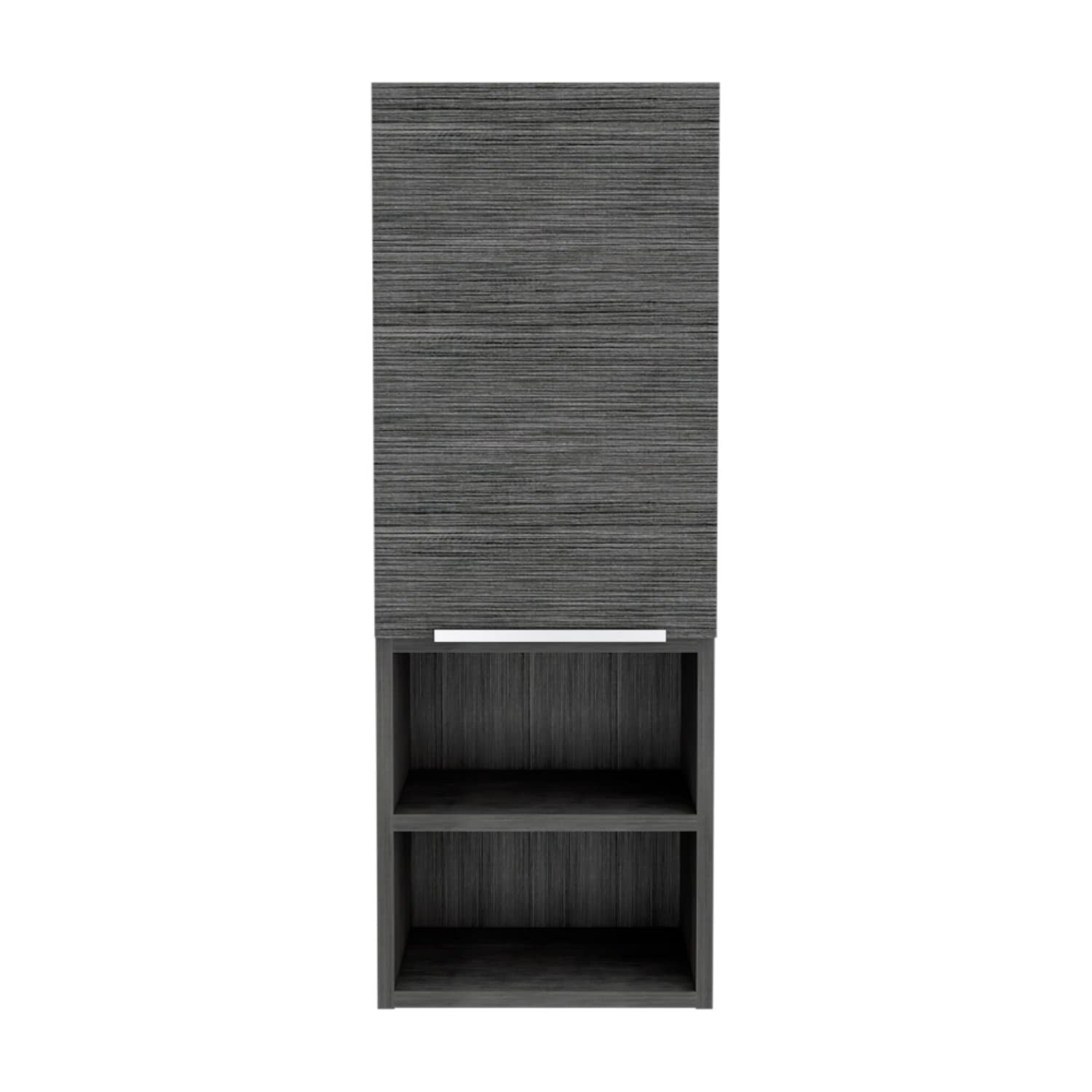 Medicine 32H Single Door Cabinet, 2 External Shelves, 2 Interior Shelves, Smokey Oak