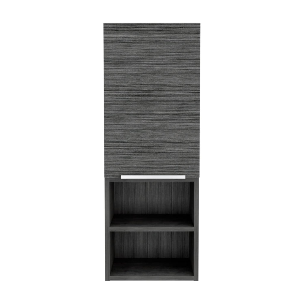 Medicine 32H Single Door Cabinet, 2 External Shelves, 2 Interior Shelves, Smokey Oak