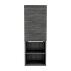 Medicine 32H Single Door Cabinet, 2 External Shelves, 2 Interior Shelves, Smokey Oak